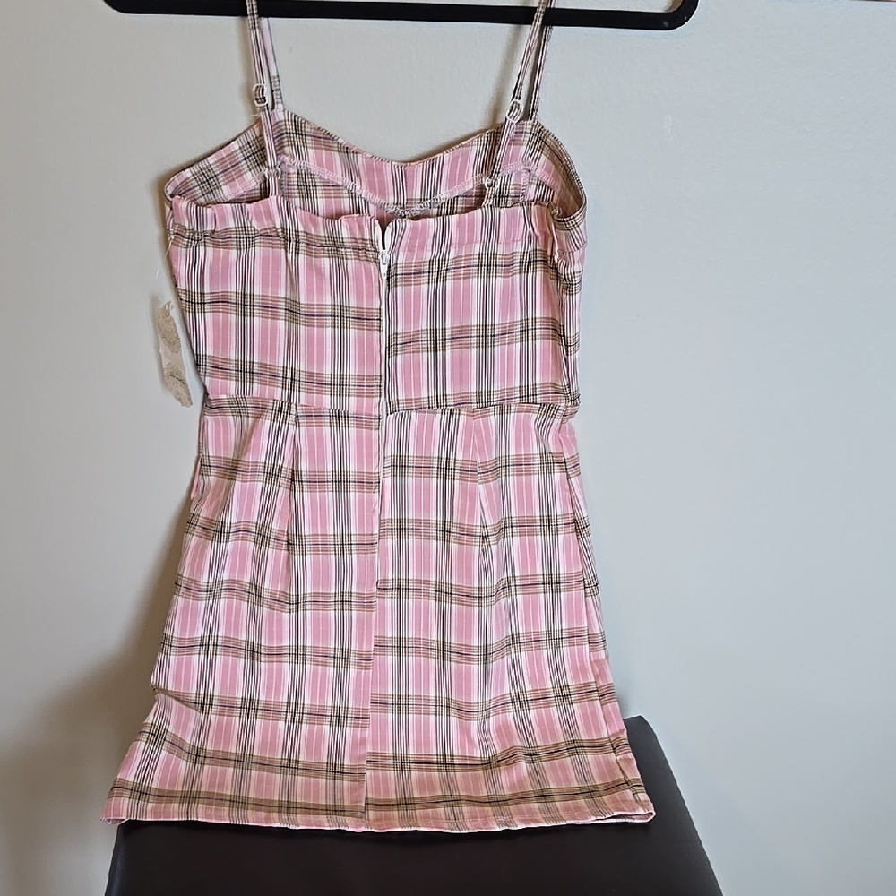 Altar'd State Pink Plaid Mini Dress - Picture 4 of 5